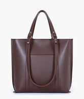 Dark brown double-handle tote bag